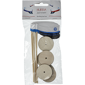 Studenter bordflag H: 14 cm 6-pak - blå