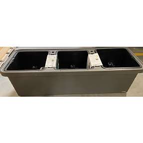 Pindstrup trio plantekasse med hjul - antracit