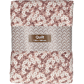 Vattæppe med blomstermotiver og striber 130x180 cm - rosa