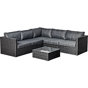 Pisa hjørnesofa med bord - sort