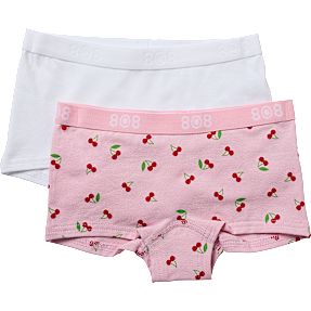 808 2-pak hipster str. 2 år - pink/hvid