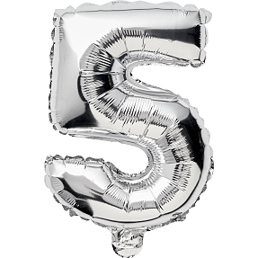 Salling folieballon " 5" H: 35 cm - flere varianter - assorteret