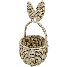 Påske naturkurv med ører 13x15 cm - natur
