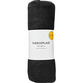 BASIS fleeceplaid 130x160 cm - sort