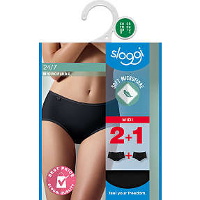 Sloggi dame 3-pak midi str. 40 - sort