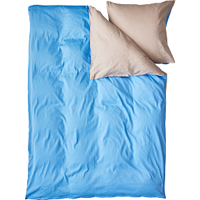 MAISON sengetøj 140x200 cm - beige og blå