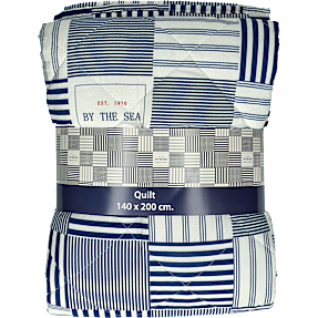 Vattæppe med maritime striber 140x200 cm - beige og blå