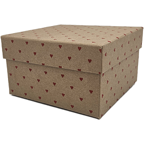 Gaveboks 14,5x14,5x8,5cm - hjerter