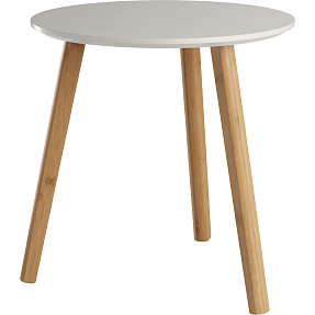 Sidebord - lysegrå/bambus