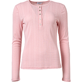 VRS dame pointelle top str. L - rosa