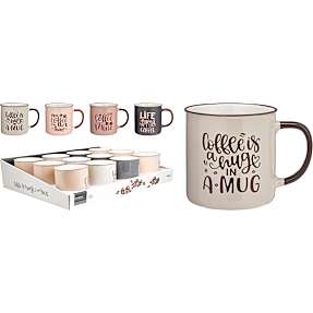 Krus m. kaffetekst – flere varianter – assorteret