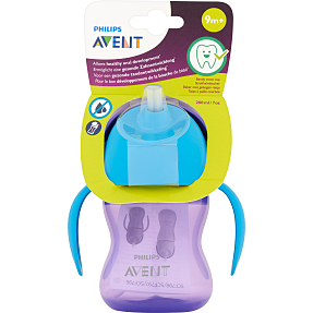 Kop m. sugerør 200 ml 9+ mdr. - flere varianter - assorteret