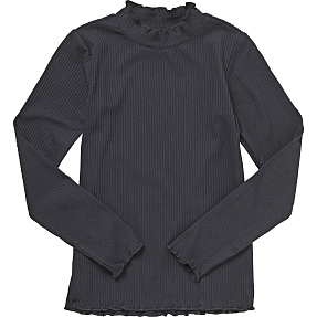 VRS børne rib bluse str. 122/128 - sort