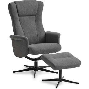 Ohio lænestol inkl. fodskammel - antracit