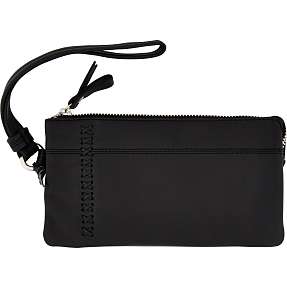 Dame skind clutch - sort