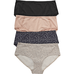 VRS dame 4-pak hipster str. M - multifarvet