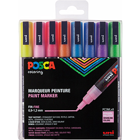 Posca PC3M tuscher 8-pak - glimmerfarver