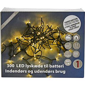 Lyskæde med 300 LED - varm hvid