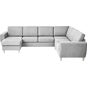 Rom Nordic vendbar hjørnesofa med chaiselong - lysegrå