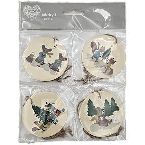 Gavemærker med vinter/julemotiv 12-pak - flere varianter - assorteret