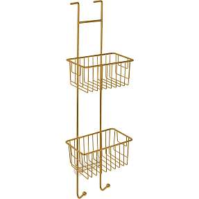 Husstål hylde til bruseniche - Mat messing