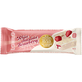 Proteinbar m. hvid chokolade og jordbærsmag
