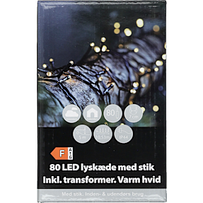 Lyskæde med 80 LED - varm hvid