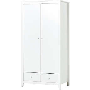 Hoppekids klædeskab med 2 døre og 2 skuffer - Hvid