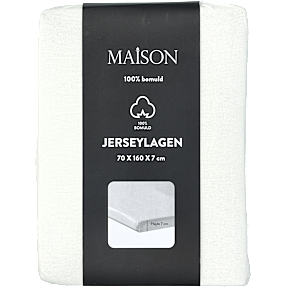 MAISON baby/junior jersey stræklagen 70x160x7 cm - hvid