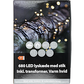 Lyskæde med 680 LED - varm hvid
