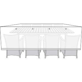 Premium Amarillo overtræk til havemøbelsæt 300x145x100cm - Flint grå