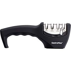 Køkkenchef kniv- og saksesliber med håndtag - sort