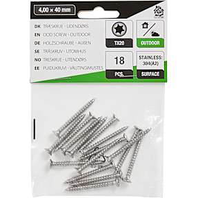 HomeFixer udendørs skruer 4x40 mm 18 stk