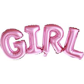 Folieballon "Girl" 67 x 29 cm - Lyserød