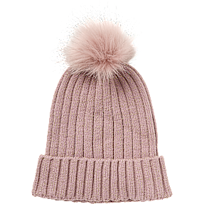 VRS børne glimmer hue med kvast str. 4/7 år - rosa