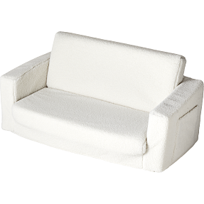 Molly børnefoldesofa - hvid plys