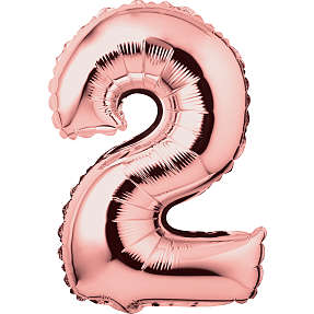 Salling folieballon " 2" H: 35 cm - flere varianter - assorteret