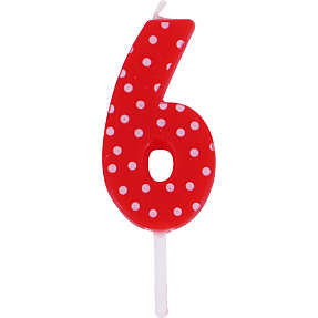 Salling "6" kagelys - Rød/hvid