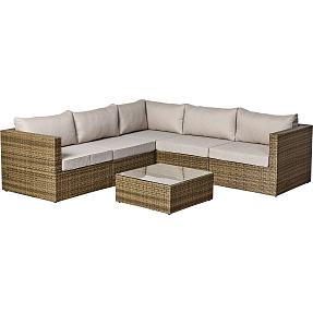 Pisa hjørnesofa med bord - natur