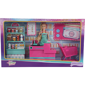 Fantasy world supermarkedssæt m. dukke 29 cm