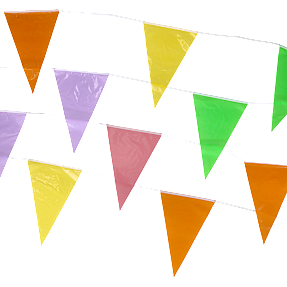 Salling stof flagguirlande 4 m - multifarvet