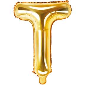 Folieballon "T" 33 cm - flere varianter - assorteret