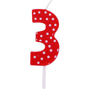 Salling "3" kagelys - Rød/hvid