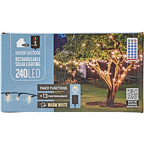 Lyskæde med 240 LED - varm hvid
