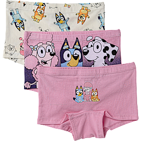 Bluey 3-pak hipster str. 86/92 - lyserød/beige