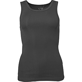 VRS dame rib tanktop str. S - sort