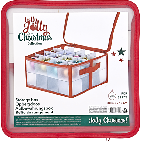 Opbevaringskasse til julekugler Ø: 8 cm - Rød