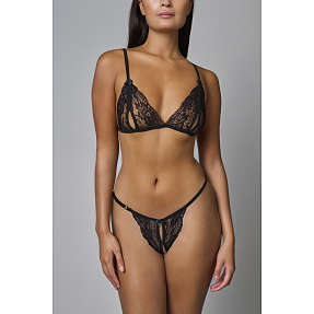 VRS dame bundløst lingerisæt str. S/M - sort