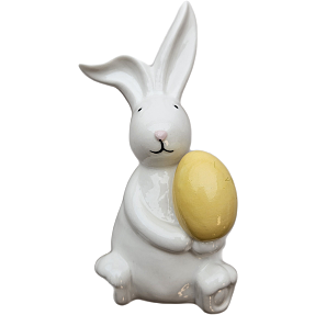 Påskefigur kanin med påskeæg 12 cm - flere varianter - assorteret