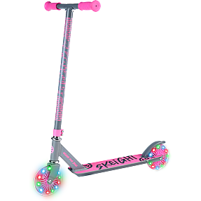 Skeight LED løbehjul grå/pink